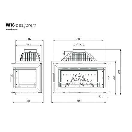 Каминная топка Kawmet W16PB 14,7 кВт в Мозыре
