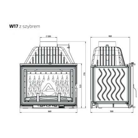 Каминная топка Kawmet W17 16 кВт в Мозыре