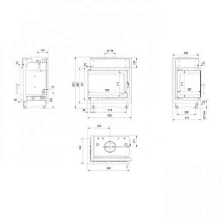 Каминная топка Kratki Maja/PW/BL/12/BS/W/Deco в Мозыре