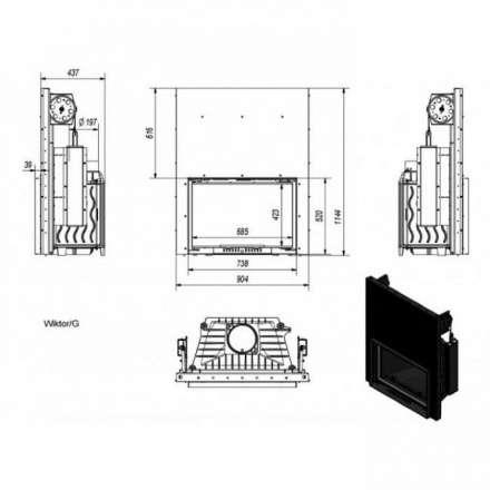 Каминная топка Kratki Wiktor/G в Мозыре