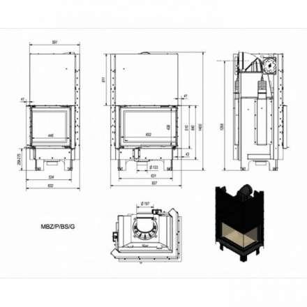 Каминная топка Kratki MBZ/P/BS/G в Мозыре