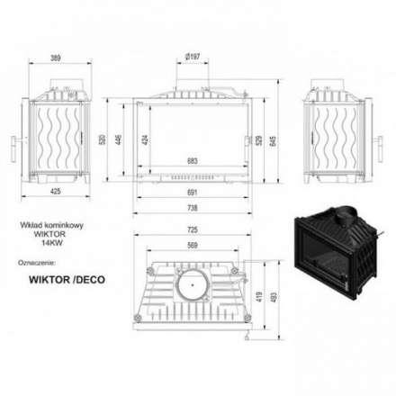 Каминная топка Kratki Wiktor/DECO в Мозыре
