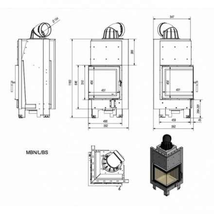 Каминная топка Kratki MBN/L/BS в Мозыре