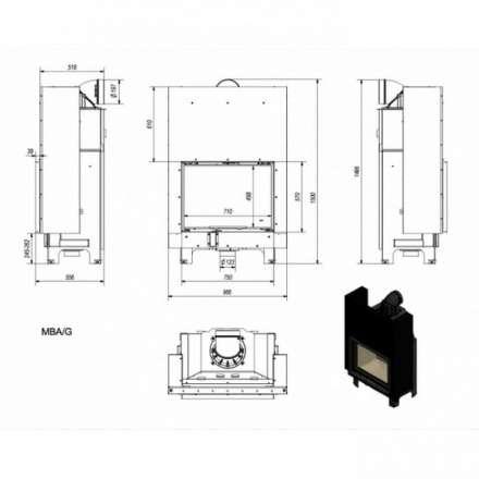 Каминная топка Kratki MBA/G в Мозыре