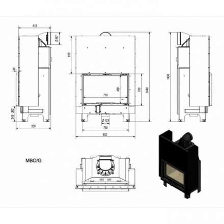 Каминная топка Kratki MBO/G в Мозыре