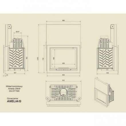 Каминная топка Kratki Amelia/G в Мозыре