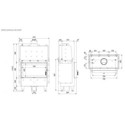 Каминная топка DEFRO HOME RIVA ME SHORT с водяным контуром в Мозыре