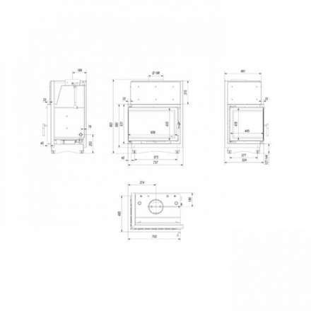 Каминная топка Kratki Zuzia/PW/BL/19/BS/W/Deco в Мозыре