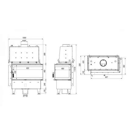 Каминная топка Defro Home RIVA ME BL SHORT угловая, с водяным контуром в Мозыре