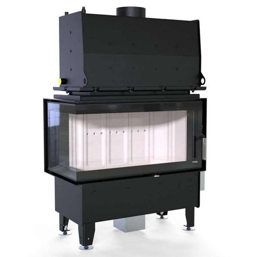 Каминная топка Defro Home RIVA ME BL SHORT угловая, с водяным контуром Амазонка бай фото в Мозыре