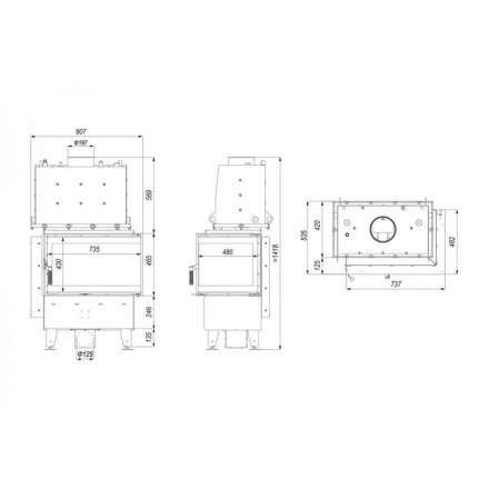 Каминная топка Defro Home RIVA SM BL SHORT угловая, с водяным контуром в Мозыре