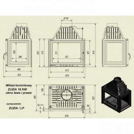 Каминная топка Kratki Zuzia/LP в Мозыре