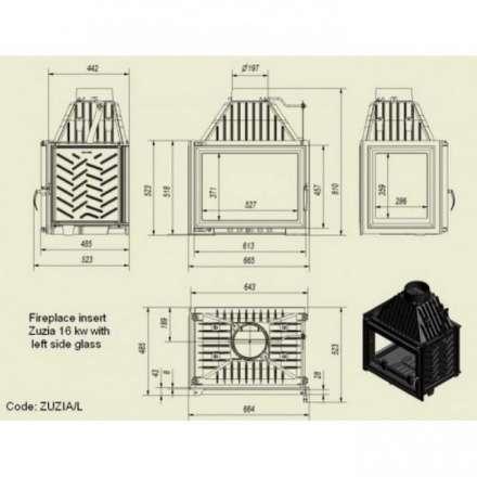 Каминная топка Kratki Zuzia/L в Мозыре