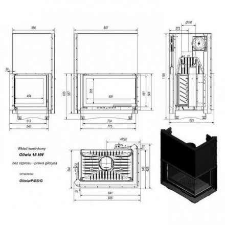 Каминная топка Kratki Oliwia/P/BS/G в Мозыре