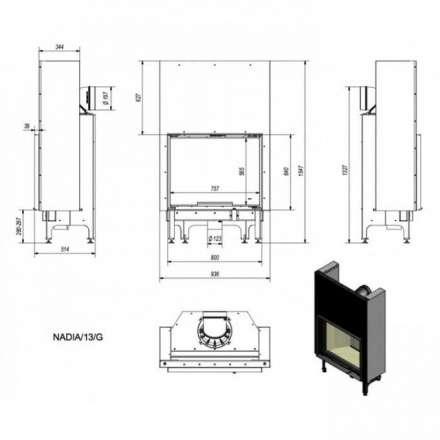 Каминная топка Kratki Nadia/13/G в Мозыре