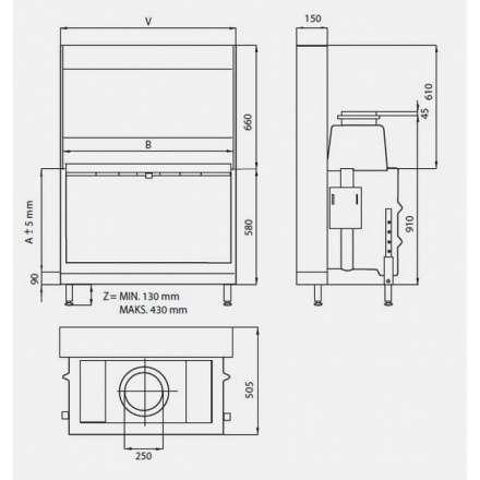 Каминная топка KFD Linea H 1050 4.0 в Мозыре