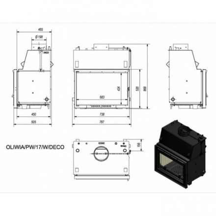 Каминная топка Kratki OLIWIA/PW/17/W/DECO в Мозыре