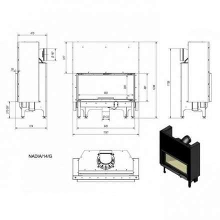 Каминная топка Kratki Nadia/14/G (гильотина) в Мозыре