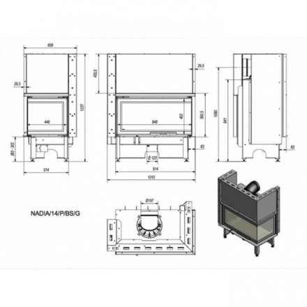 Каминная топка Kratki NADIA/14/P/BS/G в Мозыре