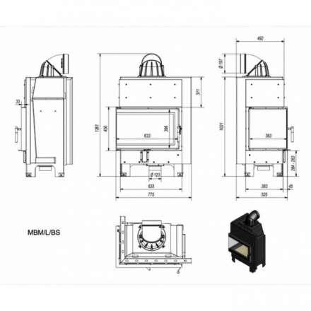 Каминная топка Kratki MBM/L/BS в Мозыре
