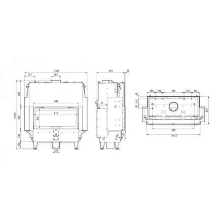 Каминная топка Defro Home RIVA LA G SHORT с водяным контуром и подъемом стекла вверх в Мозыре