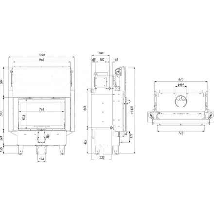 Каминная топка Defro Home Navi ME G с водяным контуром и подъемом стекла вверх в Мозыре