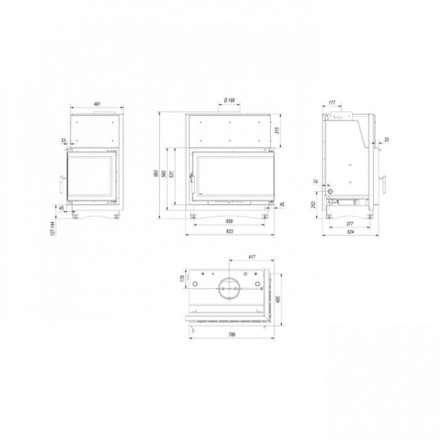 Каминная топка Kratki Oliwia/PW/BP/17/BS/W/Deco в Мозыре