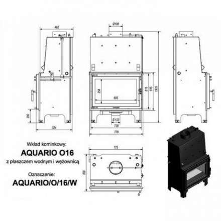 Каминная топка Kratki AQUARIO/O/16/PW/W в Мозыре