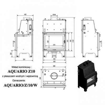 Каминная топка Kratki AQUARIO/Z/10/PW/W в Мозыре