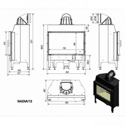 Каминная топка Kratki Nadia/12 в Мозыре