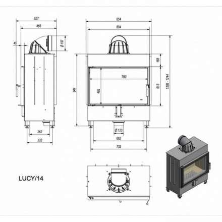 Каминная топка Kratki Lucy/14 в Мозыре