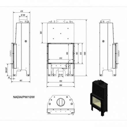 Каминная топка Kratki Nadia/PW/10/W в Мозыре