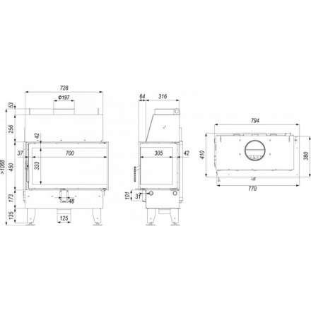 Каминная топка IMPULS ME BL в Мозыре