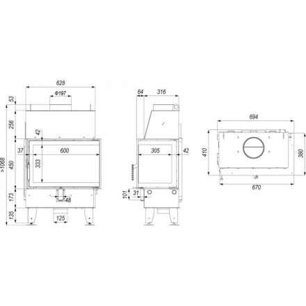 Каминная топка Defro Home IMPULS SM BL в Мозыре