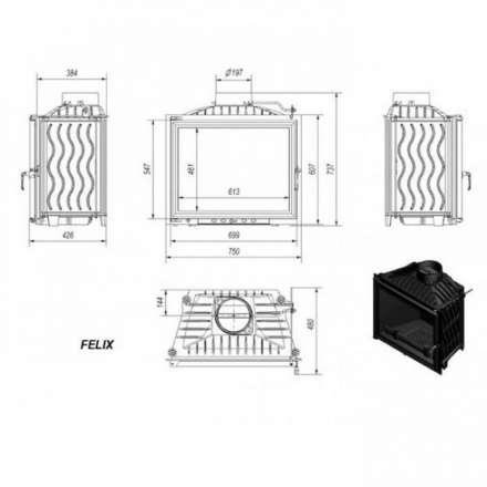 Каминная топка Kratki Felix в Мозыре