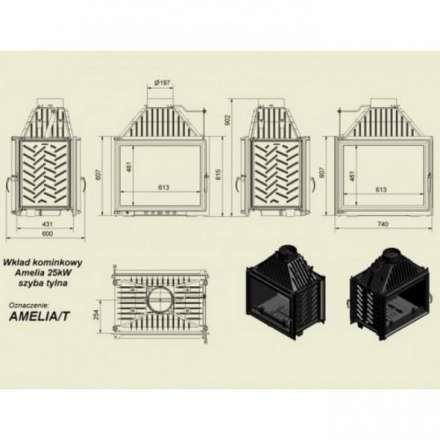 Каминная топка Kratki Amelia/T в Мозыре