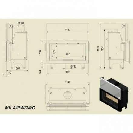 Каминная топка Kratki Mila/PW/24/G в Мозыре