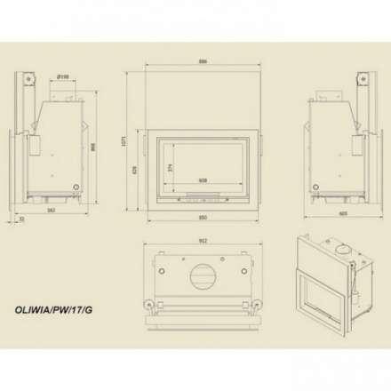 Каминная топка Kratki Oliwia/PW/17/G в Мозыре