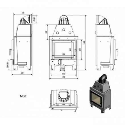 Каминная топка Kratki MBZ в Мозыре