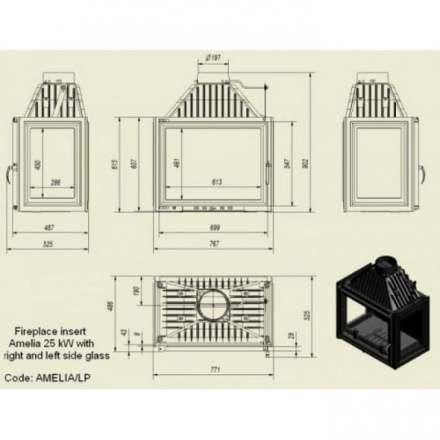 Каминная топка Kratki Amelia/LP в Мозыре
