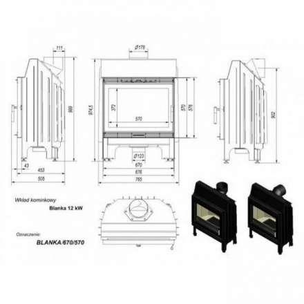Каминная топка Kratki Blanka 670/570 в Мозыре
