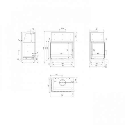 Каминная топка Kratki Amelia/PW/BL/24/BS/W/Deco в Мозыре