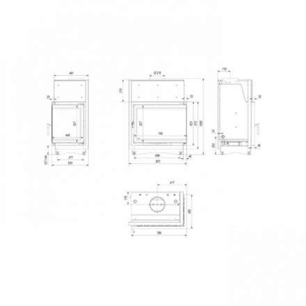 Каминная топка Kratki Amelia/PW/BP/24/BS/W/Deco в Мозыре