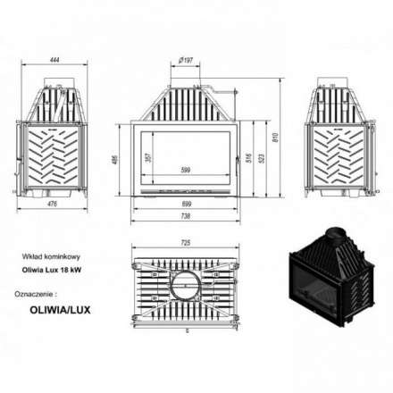 Каминная топка Kratki Oliwia/LUX в Мозыре