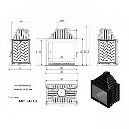 Каминная топка Kratki Amelia/LUX в Мозыре