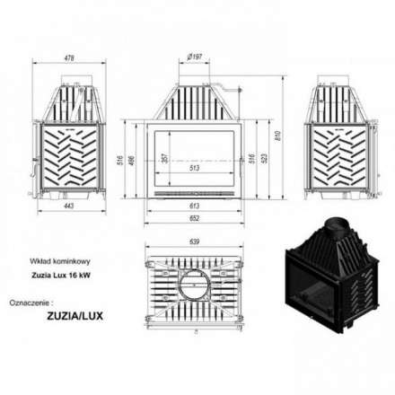 Каминная топка Kratki Zuzia/LUX в Мозыре