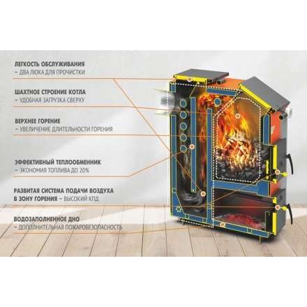 Твердотопливный котел Теплодар Куппер ЭКСПЕРТ 45 (2.0) Амазонка бай фото в Мозыре