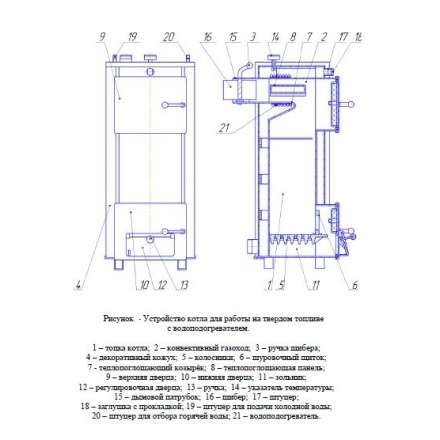 Твердотопливный котел Теплоприбор КС-Т-16-01 с РТ Амазонка бай фото в Мозыре