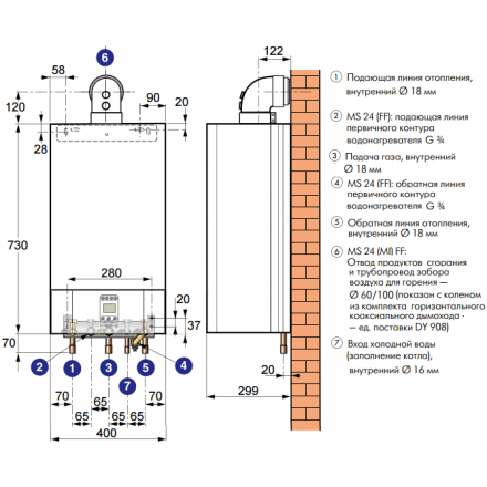 Газовый котел De Dietrich MSL 31 MI FF в Мозыре